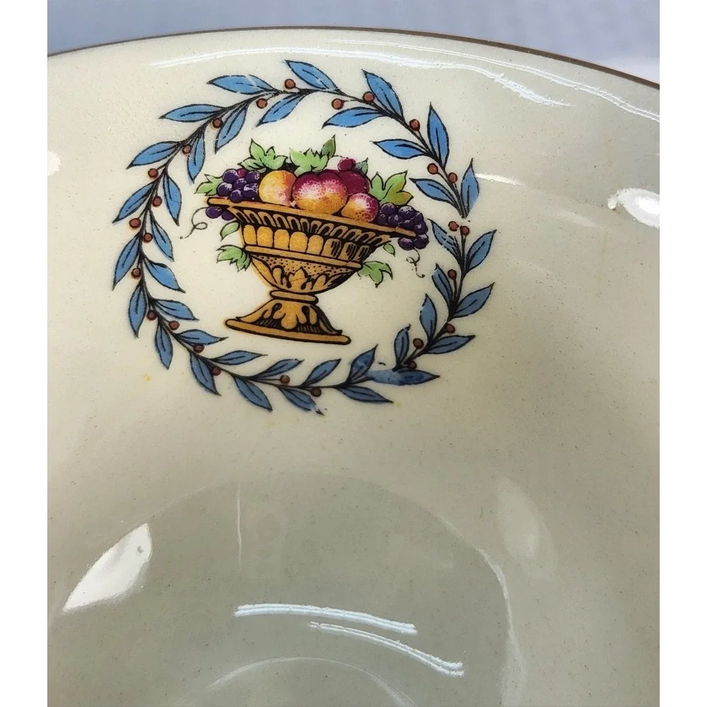 Yellow Myott Staffordshire Urn and Fruit Teacup And Saucer 1940